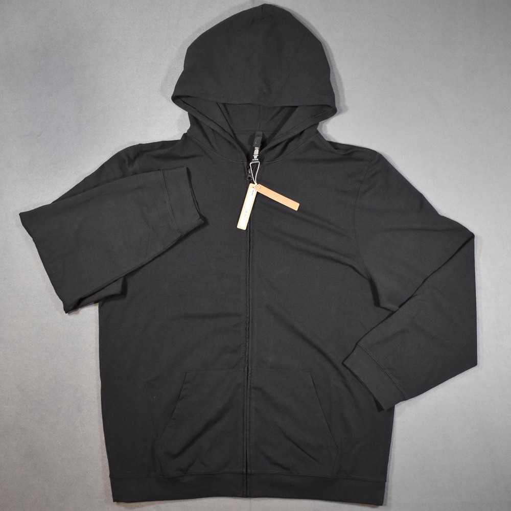 Skims Jersey Lounge Mens Zip Up Hoodie Black X-Large Soft Loungewear - Picture 2 of 8